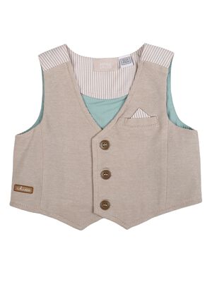 Boys Medium Natural Knitted Vest